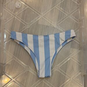 Striped Blue & White Bikini Bottom
